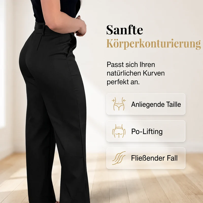 Claerra | Figurformende Hohe Taille-Hose mit weitem Bein