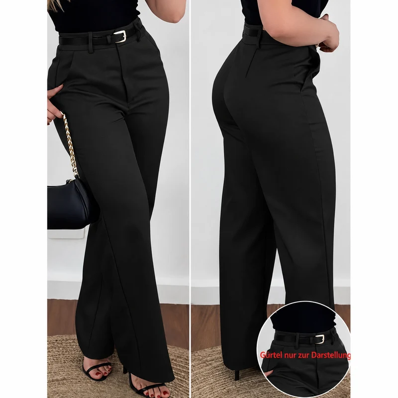 Claerra | Figurformende Hohe Taille-Hose mit weitem Bein