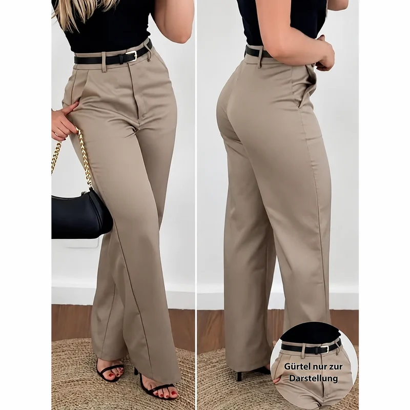 Claerra | Figurformende Hohe Taille-Hose mit weitem Bein