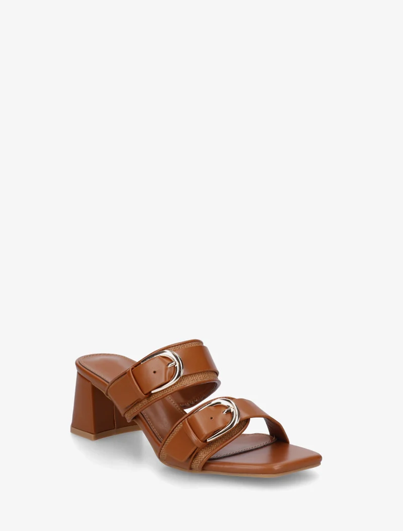 Marfea | Elegante Kunstleder-Mules mit Doppelschnalle