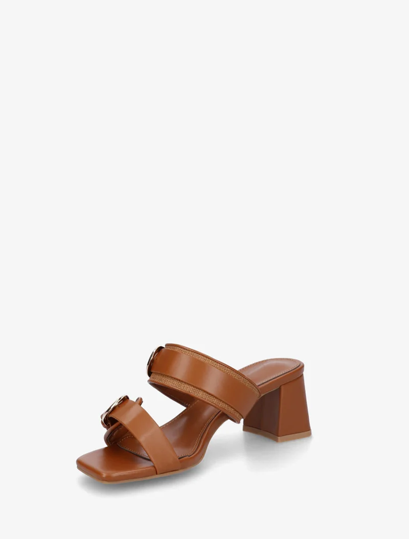 Marfea | Elegante Kunstleder-Mules mit Doppelschnalle