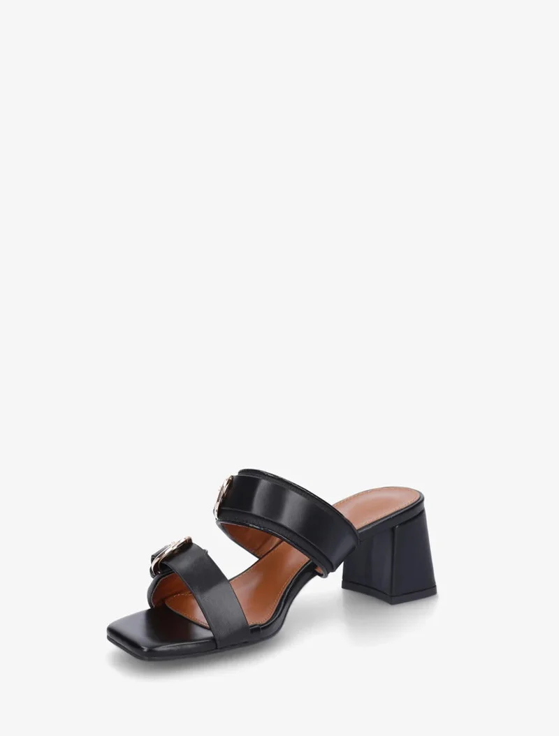 Marfea | Elegante Kunstleder-Mules mit Doppelschnalle