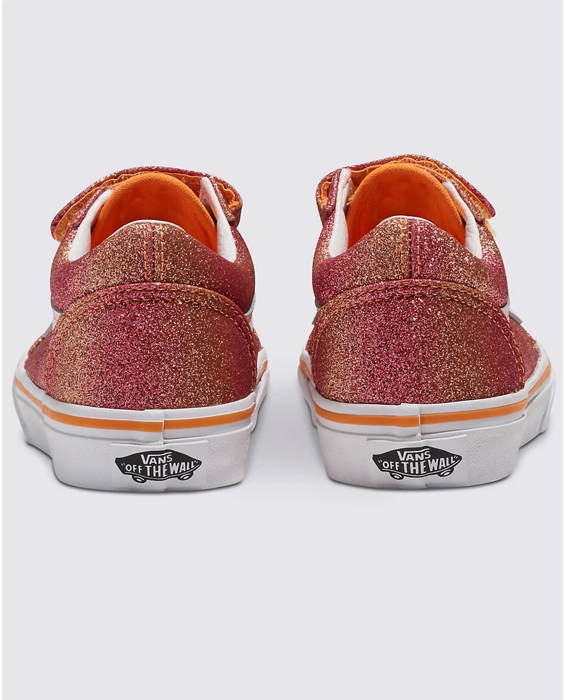VANS Old Skool V-Turnschuhe für Kinder – Sunrise Glitter / Weiß