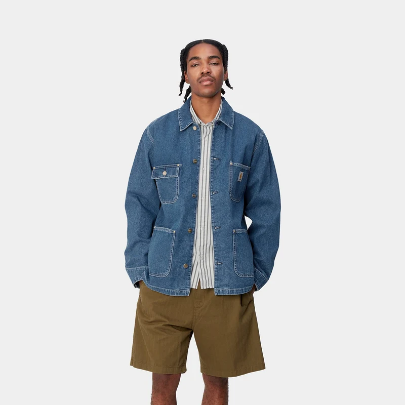 Carhartt WIP Herren OG Chore Stone Wash Jacke – Blau
