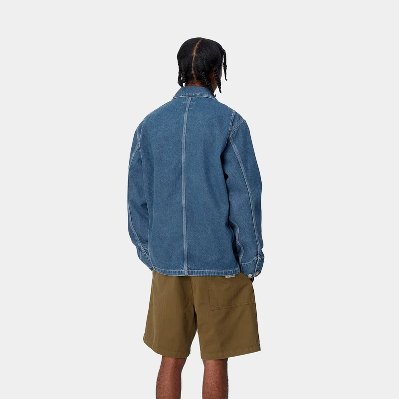 Carhartt WIP Herren OG Chore Stone Wash Jacke – Blau