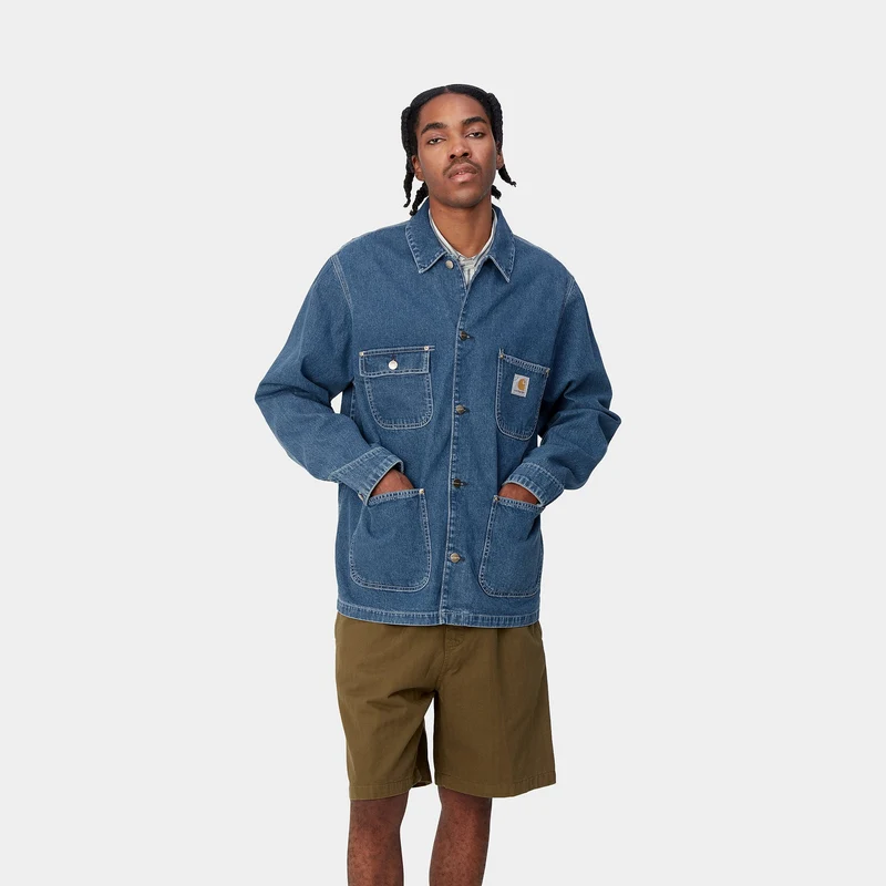 Carhartt WIP Herren OG Chore Stone Wash Jacke – Blau