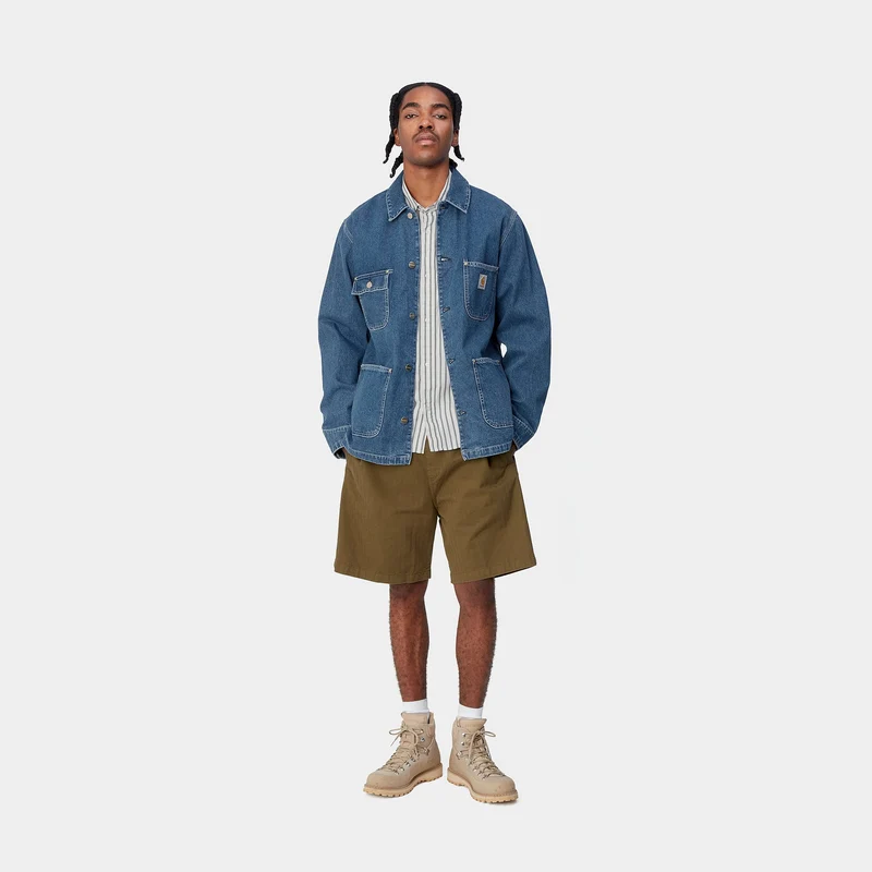 Carhartt WIP Herren OG Chore Stone Wash Jacke – Blau