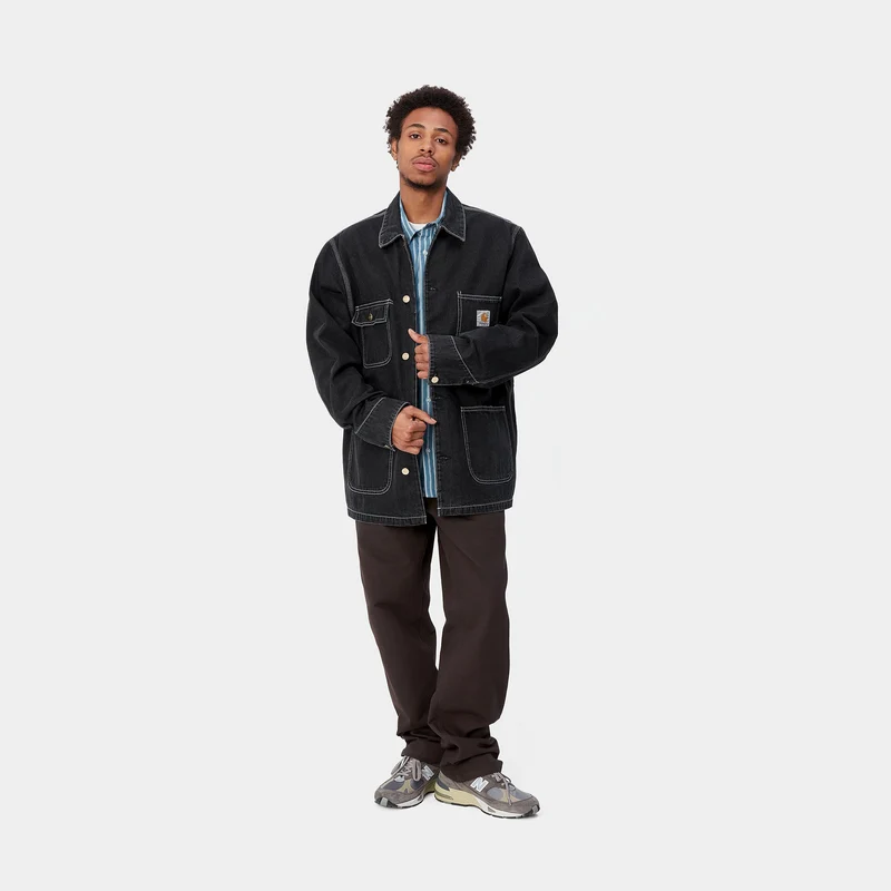 Carhartt WIP Herren OG Chore Stone Wash Jacke - Schwarz