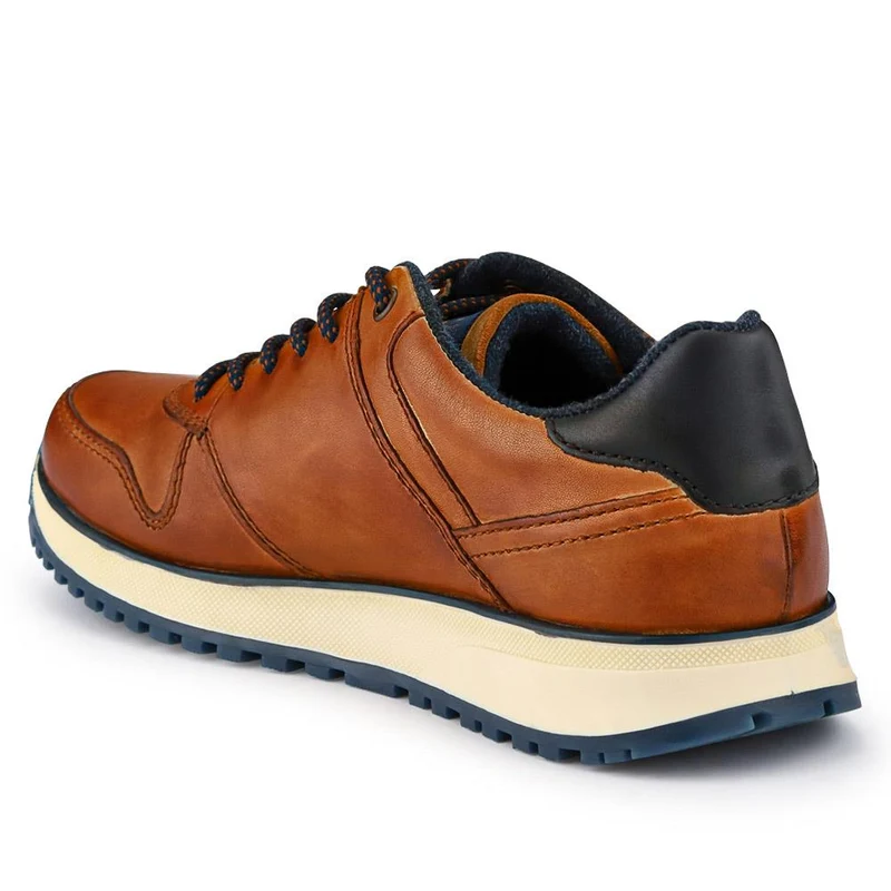 Casual Leather Lace-Up Shoes - BUG40524 / 326 010 - Cognac