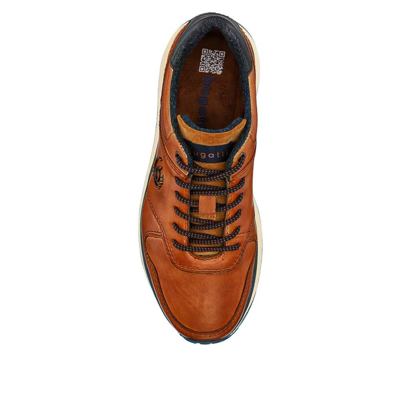 Casual Leather Lace-Up Shoes - BUG40524 / 326 010 - Cognac