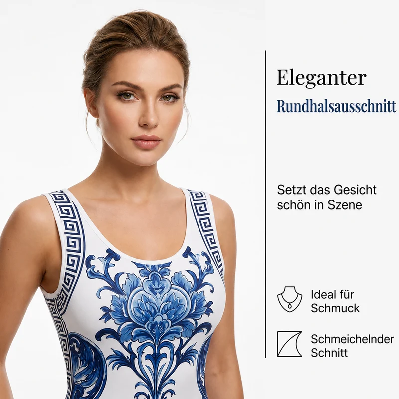 Rosemelch | Figurbetontes Maxikleid mit Blumenmuster