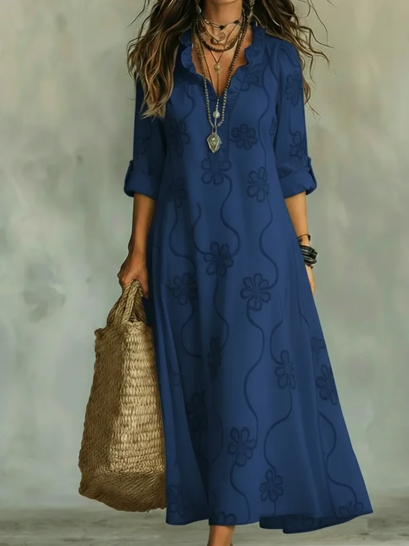 Welmea | Fließendes Freizeitkleid mit schmeichelnder Silhouette