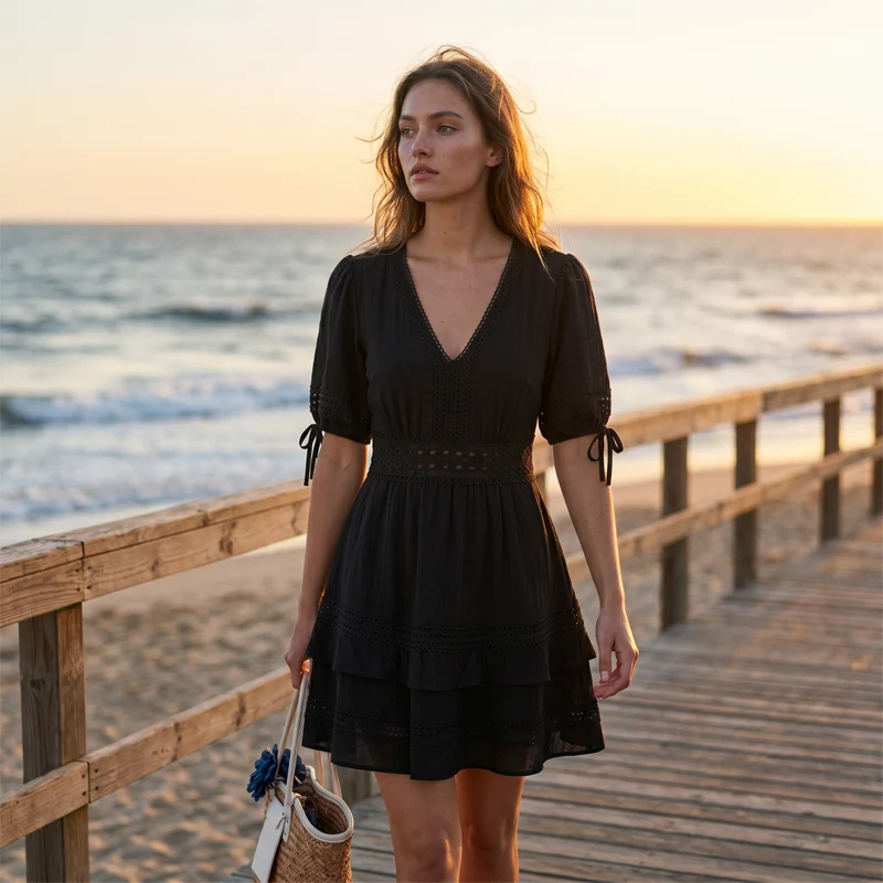 Elisabetta | Vintage-Kleid mit geschnürten Puffärmeln