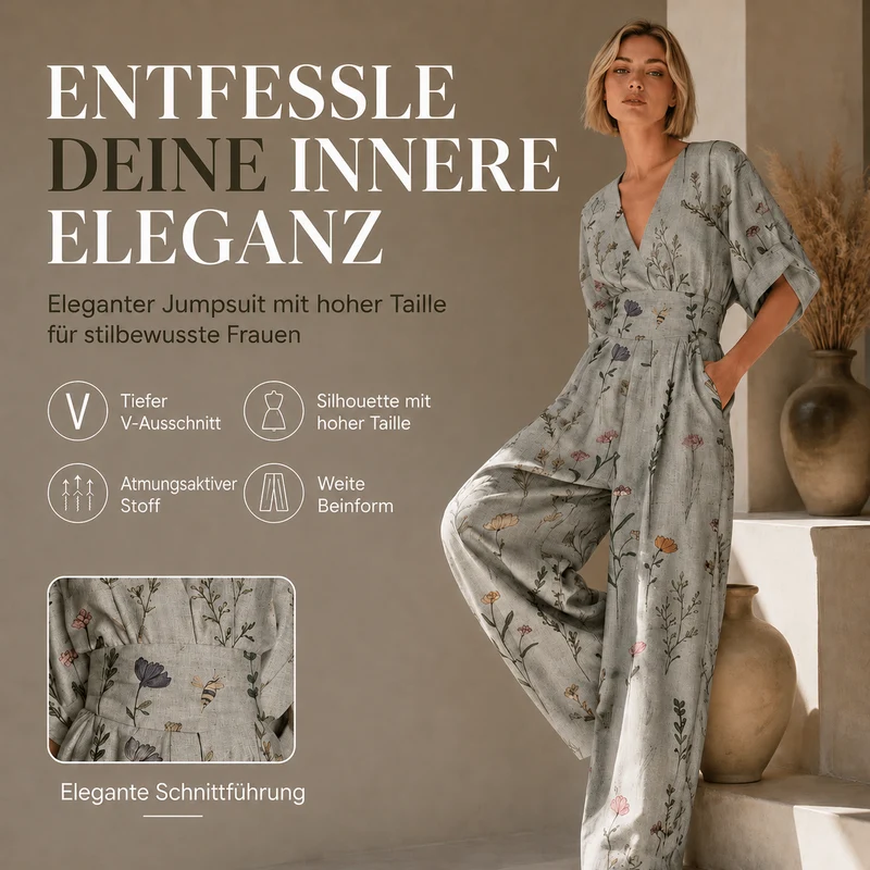 Jerafina | Femininer Print-Overall mit Taillenbetonung