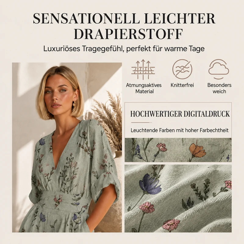Jerafina | Femininer Print-Overall mit Taillenbetonung