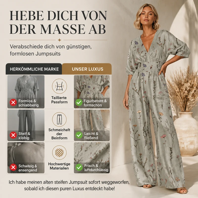 Jerafina | Femininer Print-Overall mit Taillenbetonung