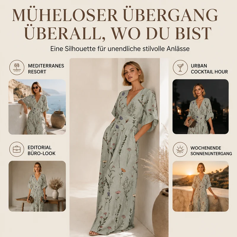 Jerafina | Femininer Print-Overall mit Taillenbetonung