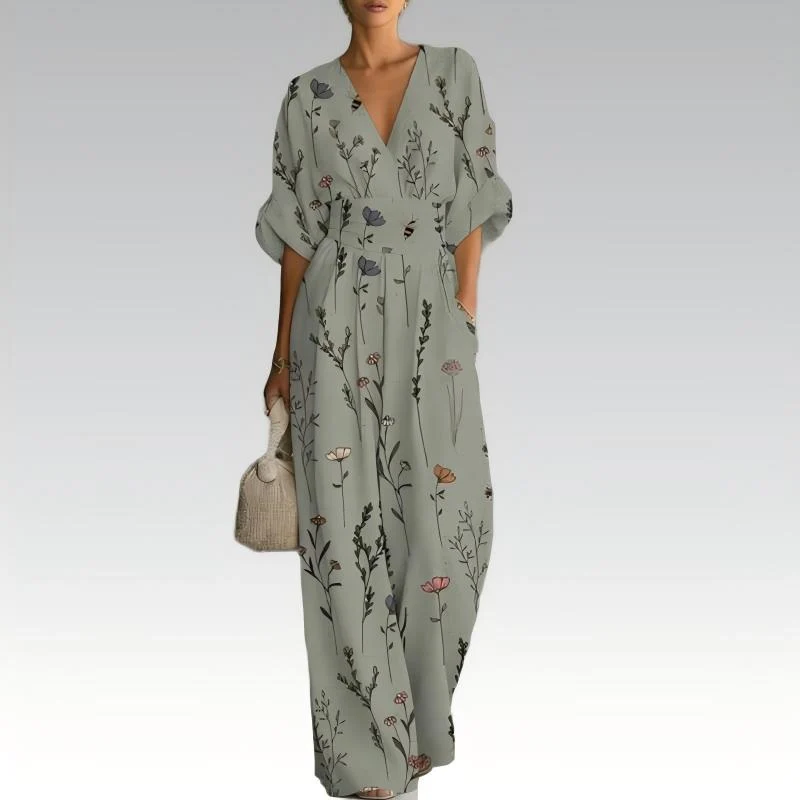 Jerafina | Femininer Print-Overall mit Taillenbetonung