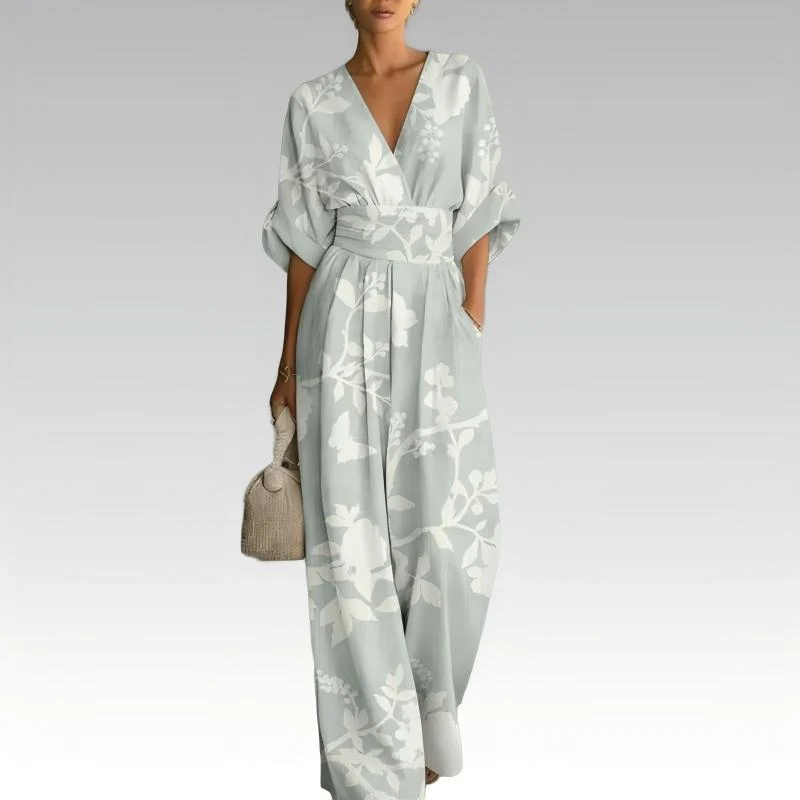 Jerafina | Femininer Print-Overall mit Taillenbetonung