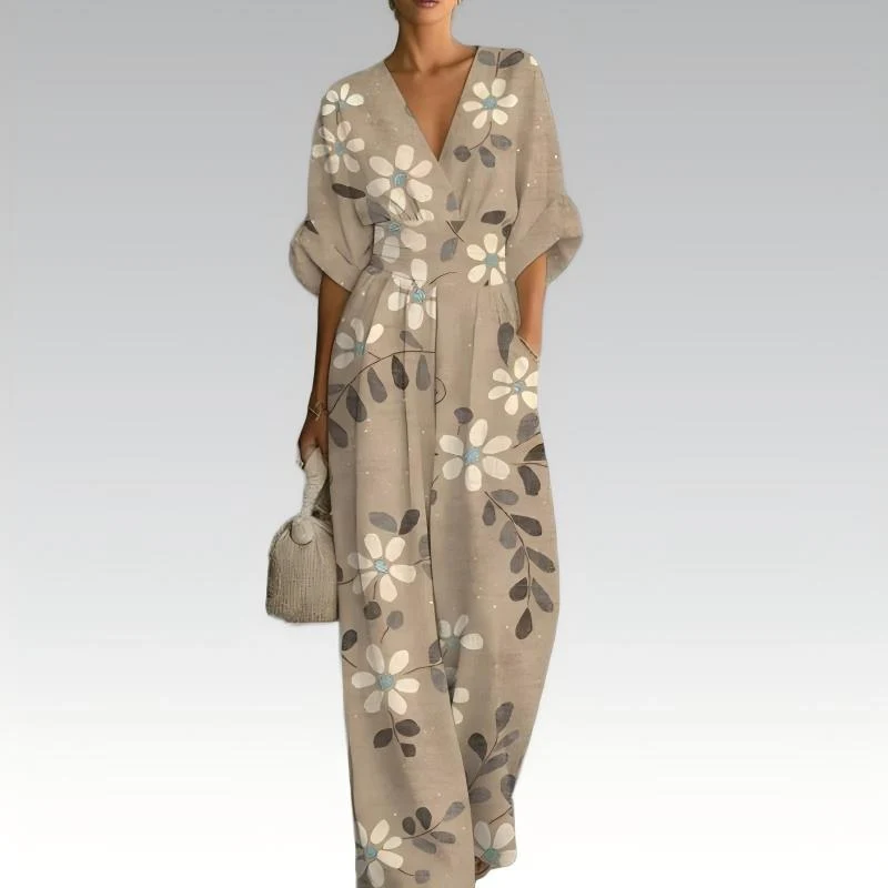 Jerafina | Femininer Print-Overall mit Taillenbetonung