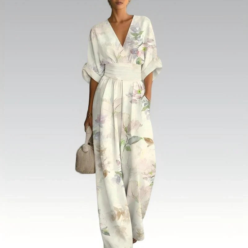 Jerafina | Femininer Print-Overall mit Taillenbetonung