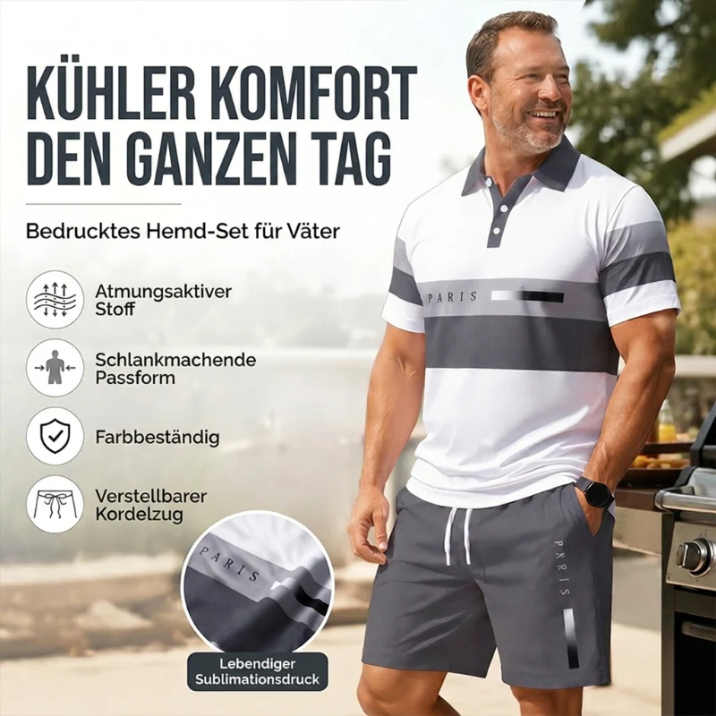 Nicco | Atmungsaktives Herren-Set mit Poloshirt und Shorts