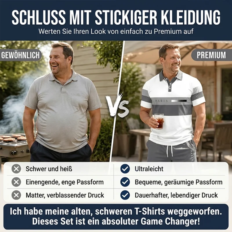Nicco | Atmungsaktives Herren-Set mit Poloshirt und Shorts