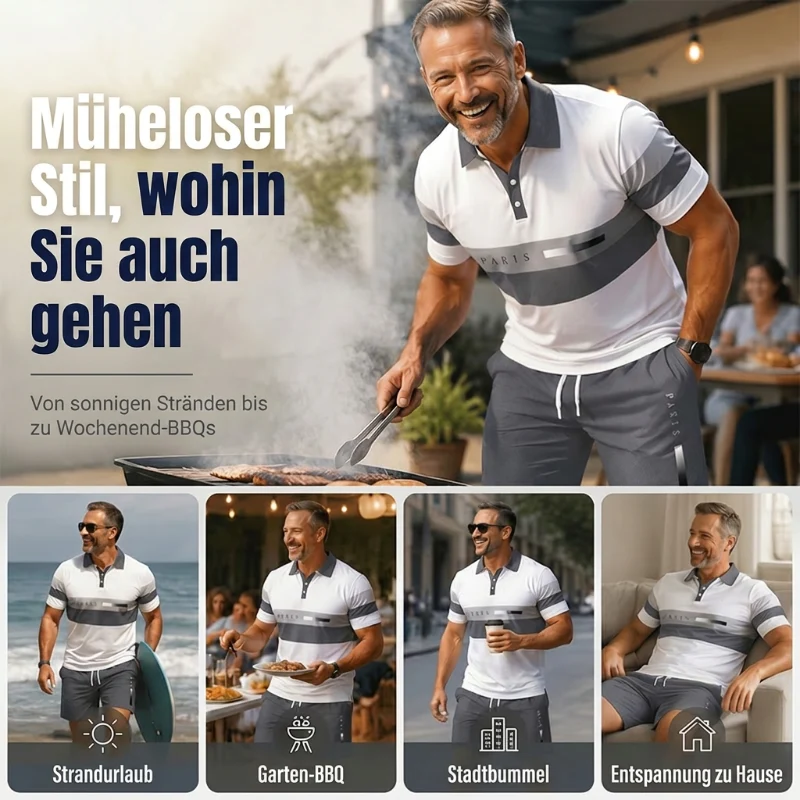 Nicco | Atmungsaktives Herren-Set mit Poloshirt und Shorts