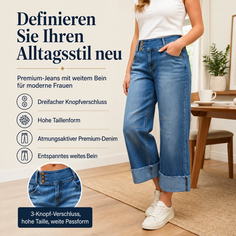 Breldha | Figurformende Cropped-Jeans mit hohem Bund