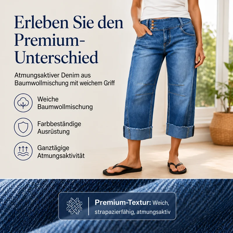 Breldha | Figurformende Cropped-Jeans mit hohem Bund