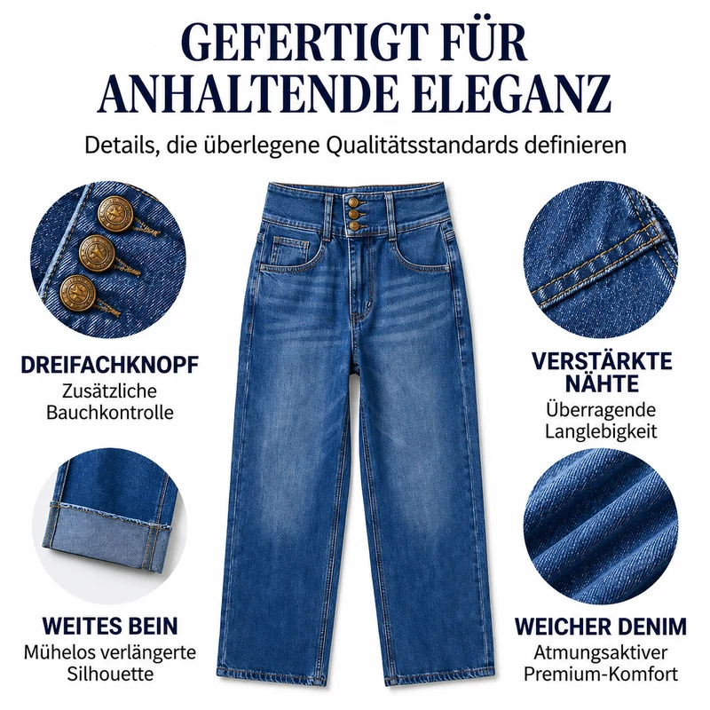 Breldha | Figurformende Cropped-Jeans mit hohem Bund