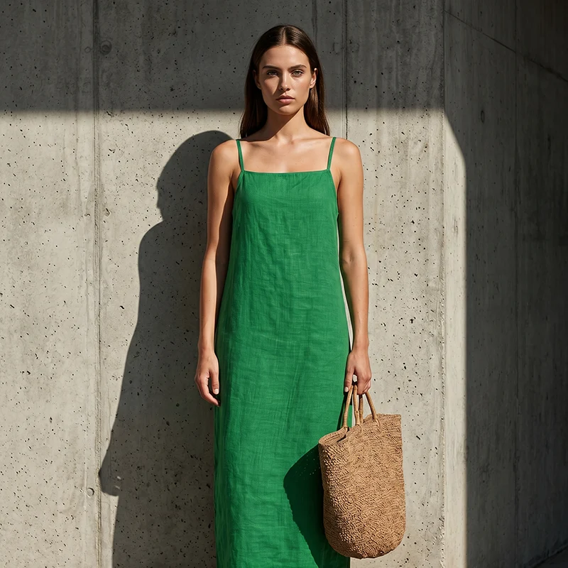 Ceonie | Luftiges Slip-Maxikleid mit Spaghettiträgern