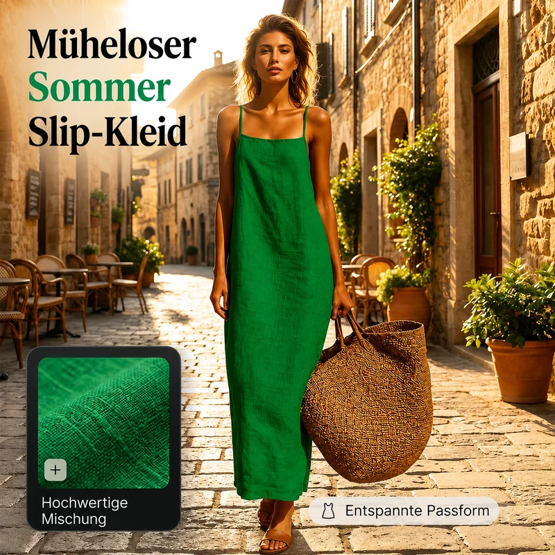 Ceonie | Luftiges Slip-Maxikleid mit Spaghettiträgern