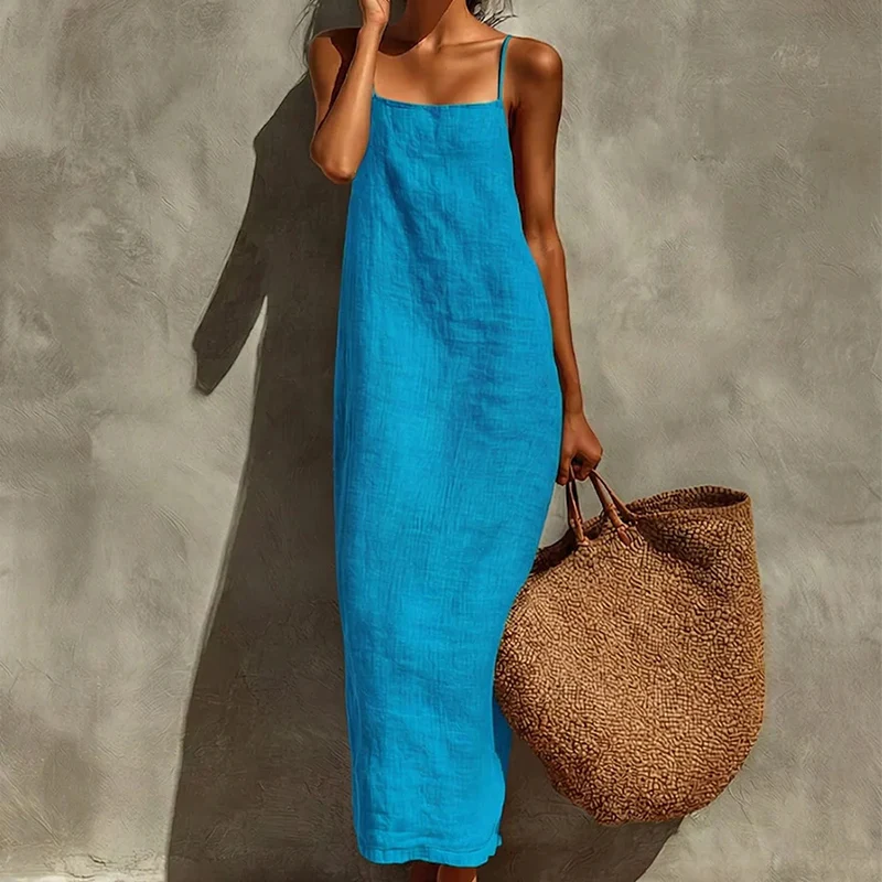 Ceonie | Luftiges Slip-Maxikleid mit Spaghettiträgern