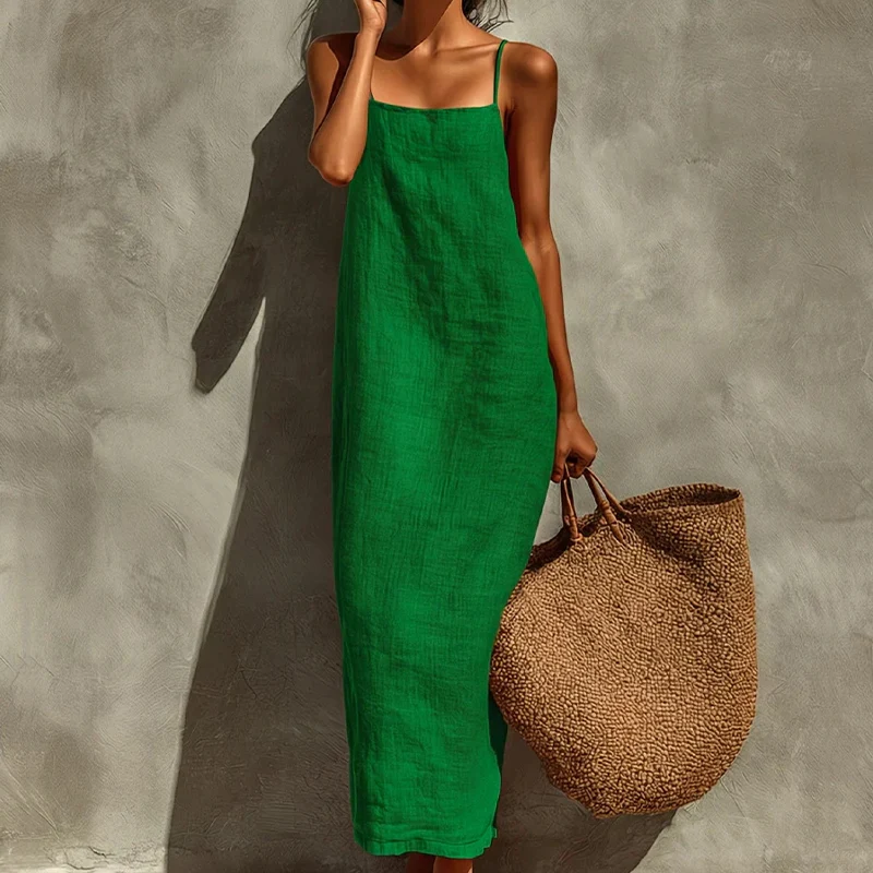 Ceonie | Luftiges Slip-Maxikleid mit Spaghettiträgern