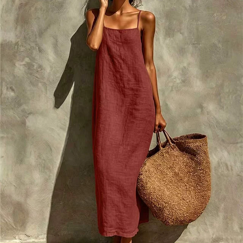 Ceonie | Luftiges Slip-Maxikleid mit Spaghettiträgern