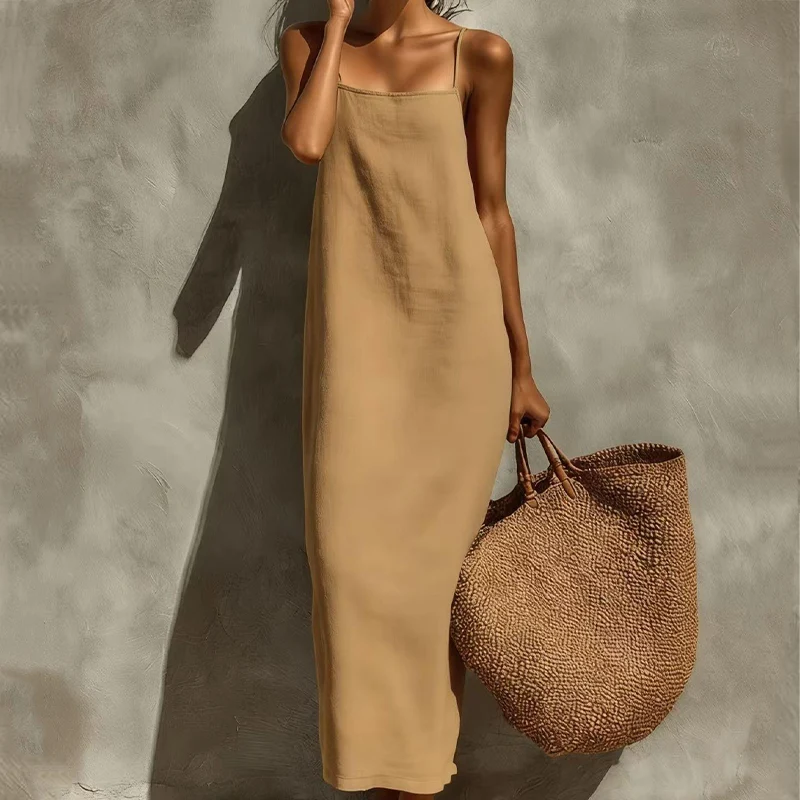 Ceonie | Luftiges Slip-Maxikleid mit Spaghettiträgern