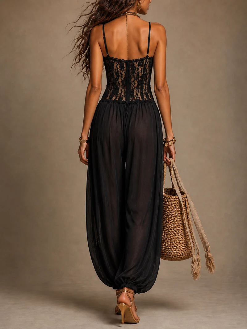 Lianae | Eleganter Damen-Jumpsuit mit Spitzenoberteil