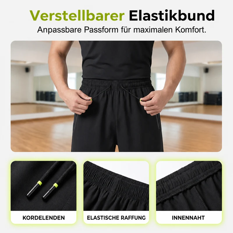 Dello | Leichte Sportshorts mit sicherem Taschenverschluss