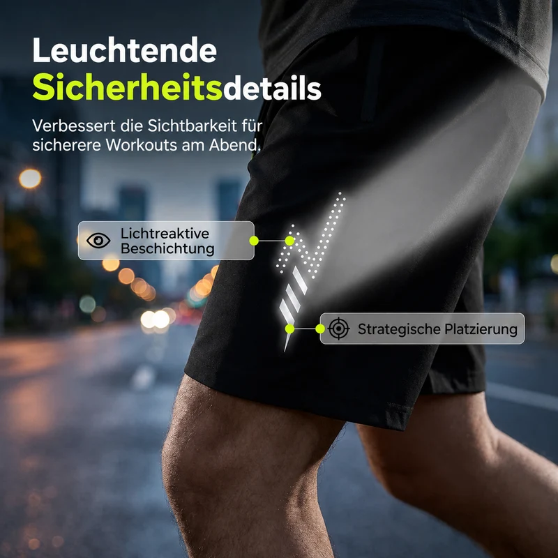 Dello | Leichte Sportshorts mit sicherem Taschenverschluss