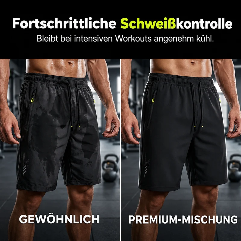 Dello | Leichte Sportshorts mit sicherem Taschenverschluss