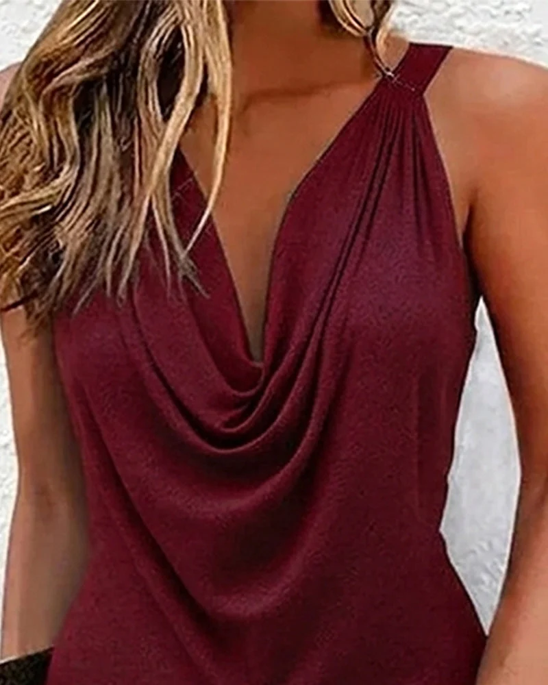 Neilfa | Elegantes Damenkleid mit fließendem Wasserfallausschnitt