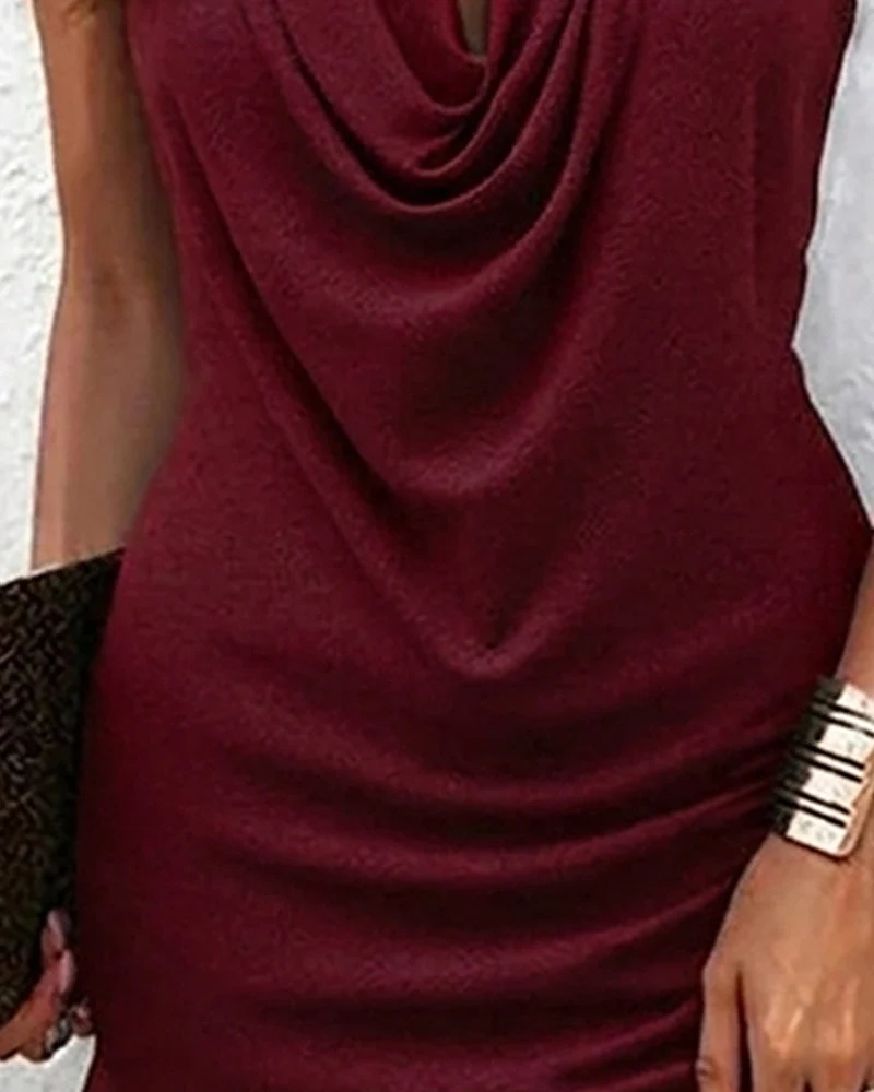 Neilfa | Elegantes Damenkleid mit fließendem Wasserfallausschnitt