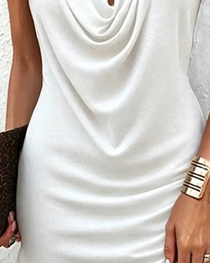 Neilfa | Elegantes Damenkleid mit fließendem Wasserfallausschnitt