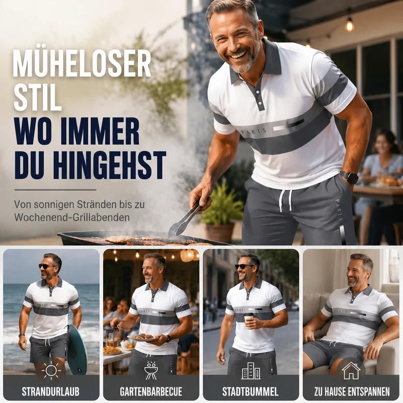 Adlerino | Lässiger Herren-Zweiteiler mit Kontraststreifen