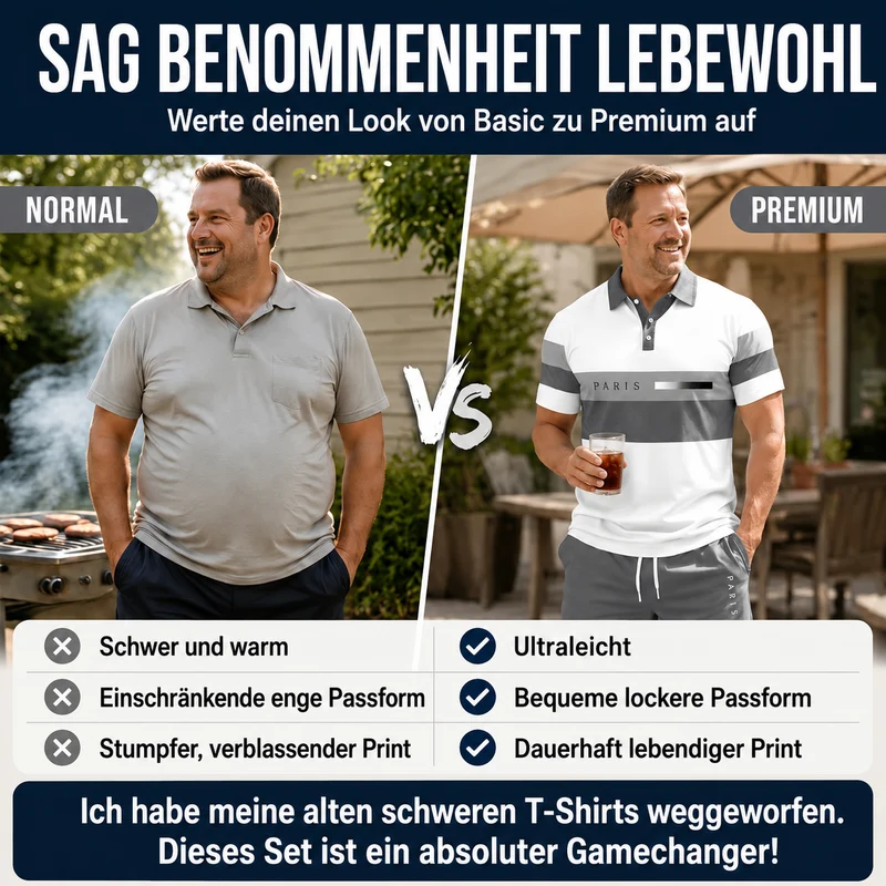 Adlerino | Lässiger Herren-Zweiteiler mit Kontraststreifen