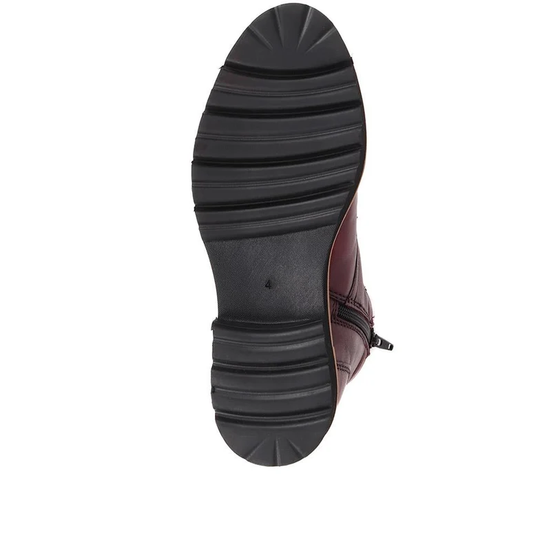 Lace-Up Leather Boots - MAGNU38009 / 324 542 - Burgundy