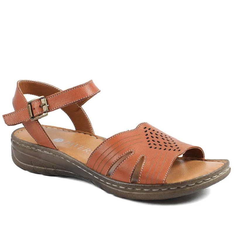 Leather Buckle Fasten Casual Sandals - LUCK43005 / 329 417