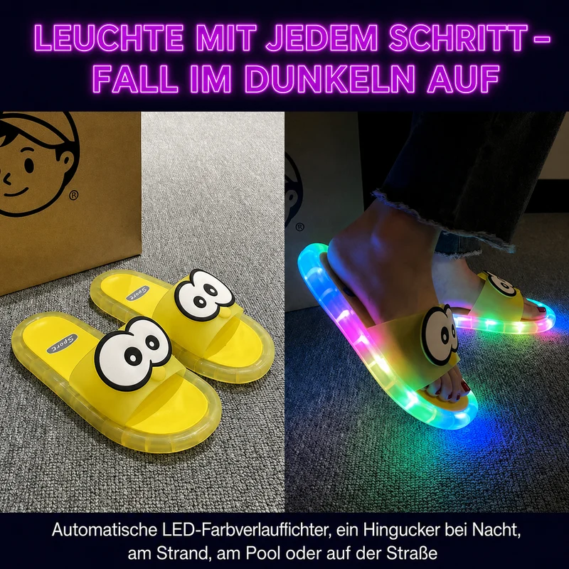 Yalmean | Niedliche Cartoon-Hausschuhe mit Leuchtsohle
