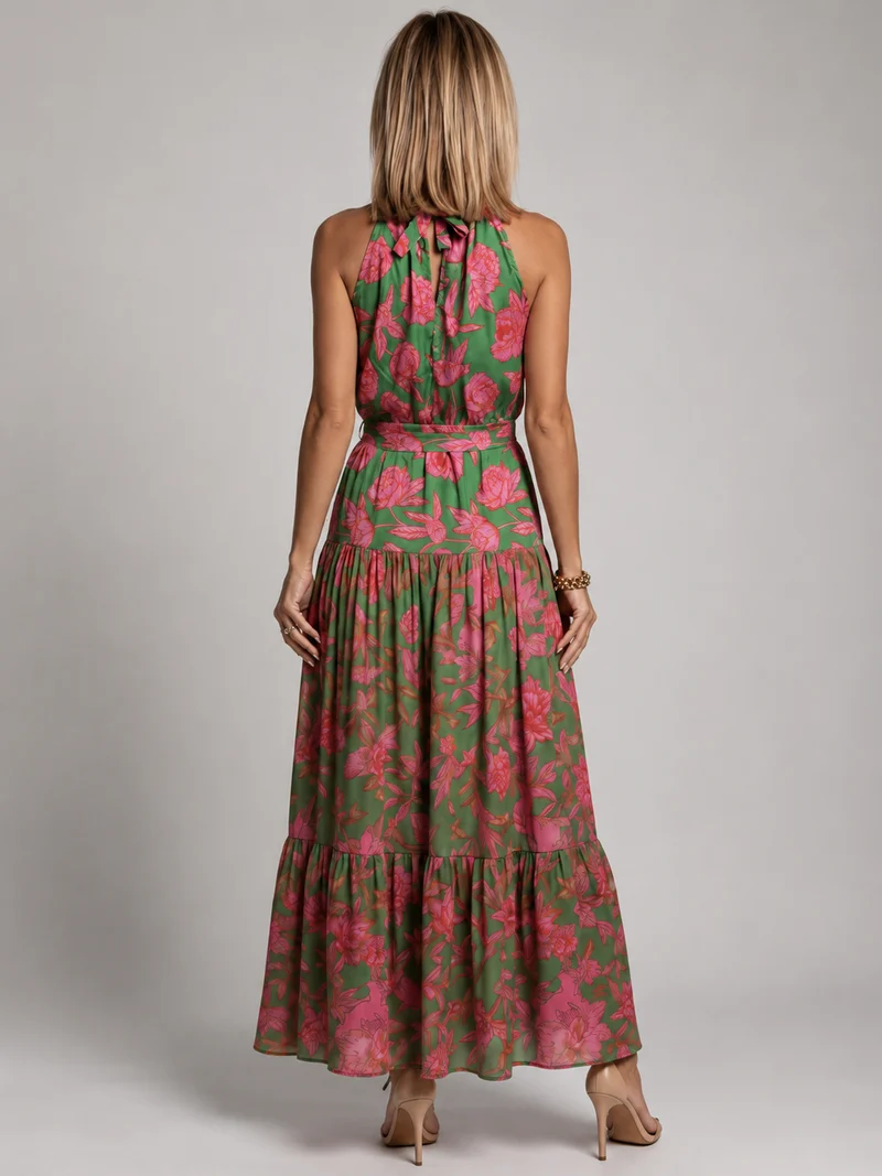 Rambell | Drapiertes Halterkleid mit Blumenprint